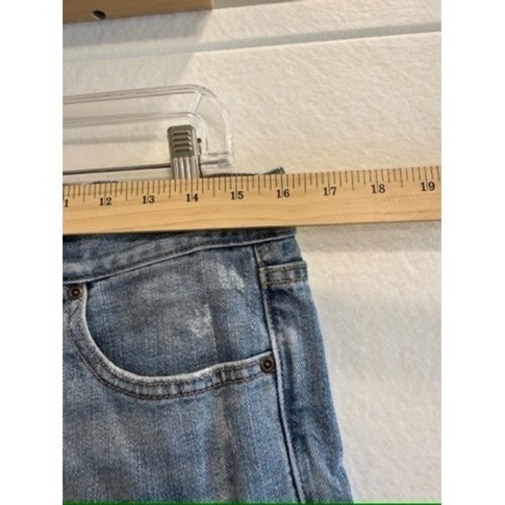 Gap‎ Denim Mini Skirt Women 29/8 Blue Distressed A-Line Raw Hem - Picture 6 of 9